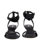 Black Leather Flat Sandals
