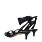 Black Leather Flat Sandals