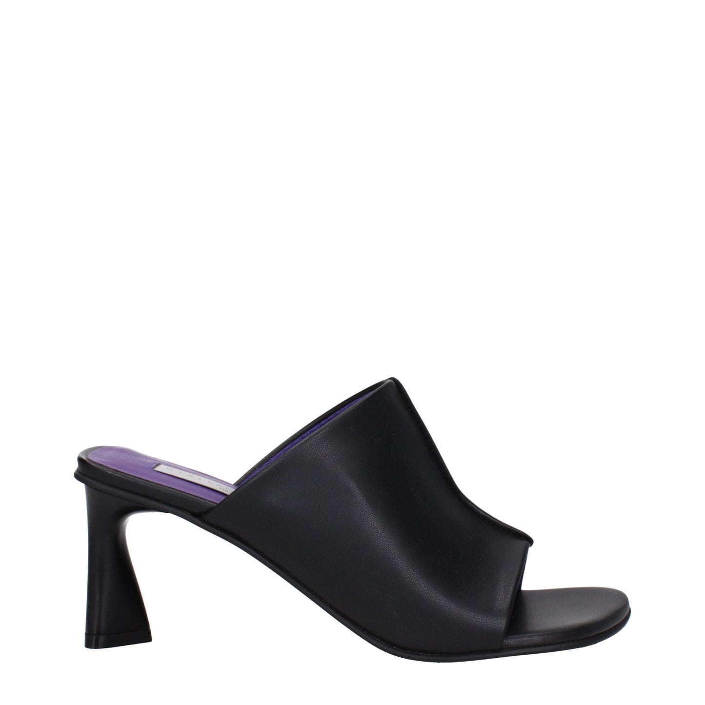 Black Leather Stiletto Heels Sandals