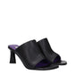 Black Leather Stiletto Heels Sandals