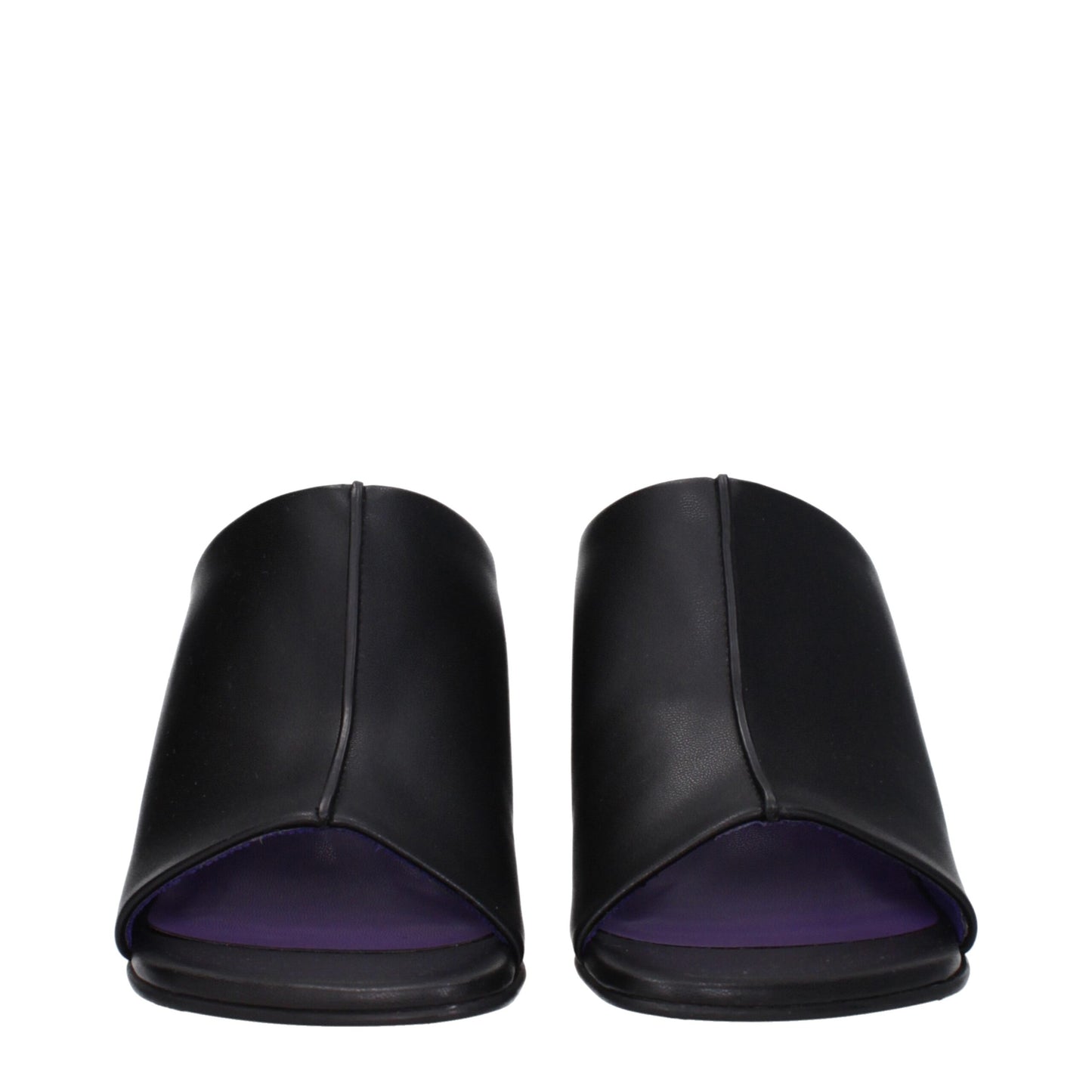 Black Leather Stiletto Heels Sandals