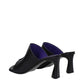 Black Leather Stiletto Heels Sandals