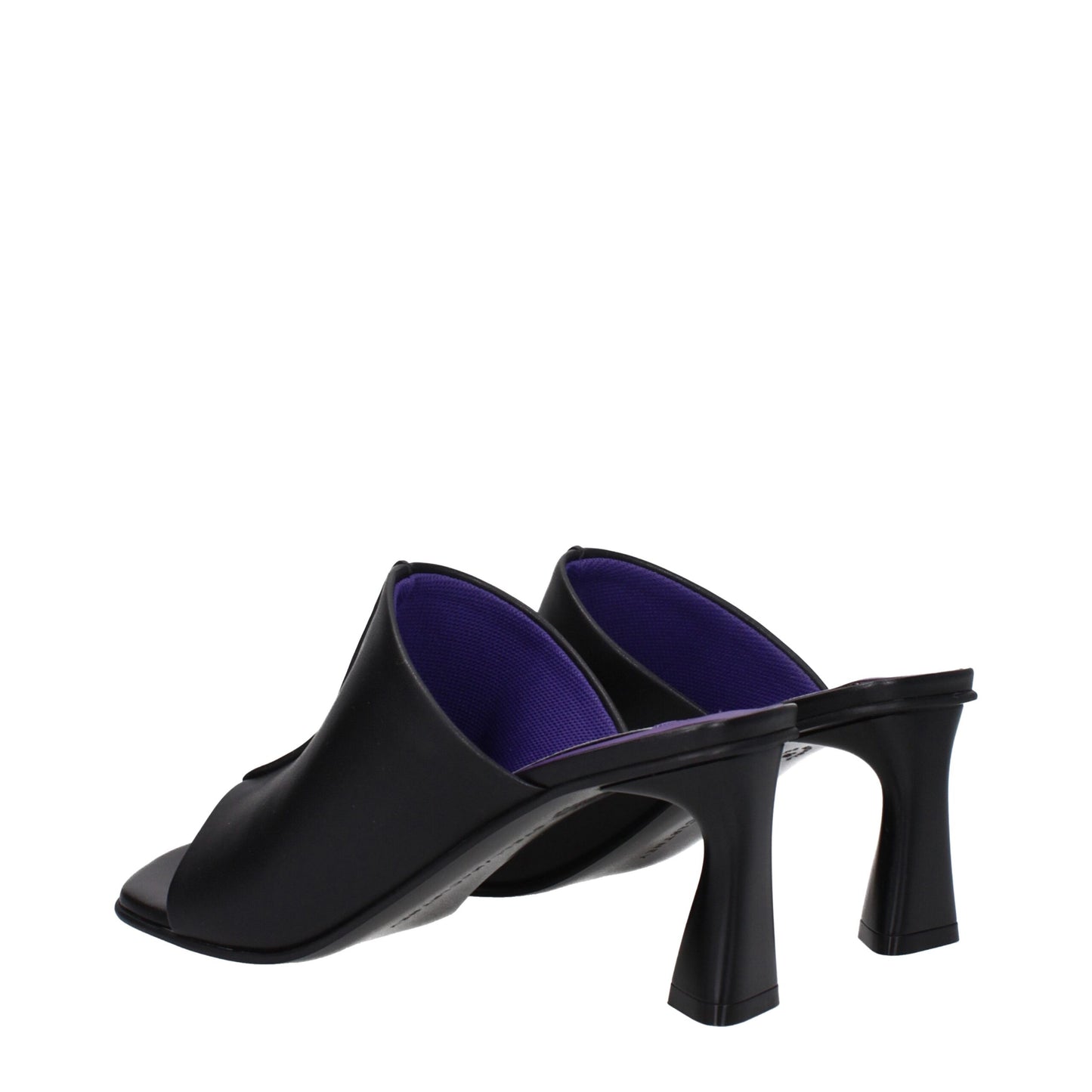 Black Leather Stiletto Heels Sandals