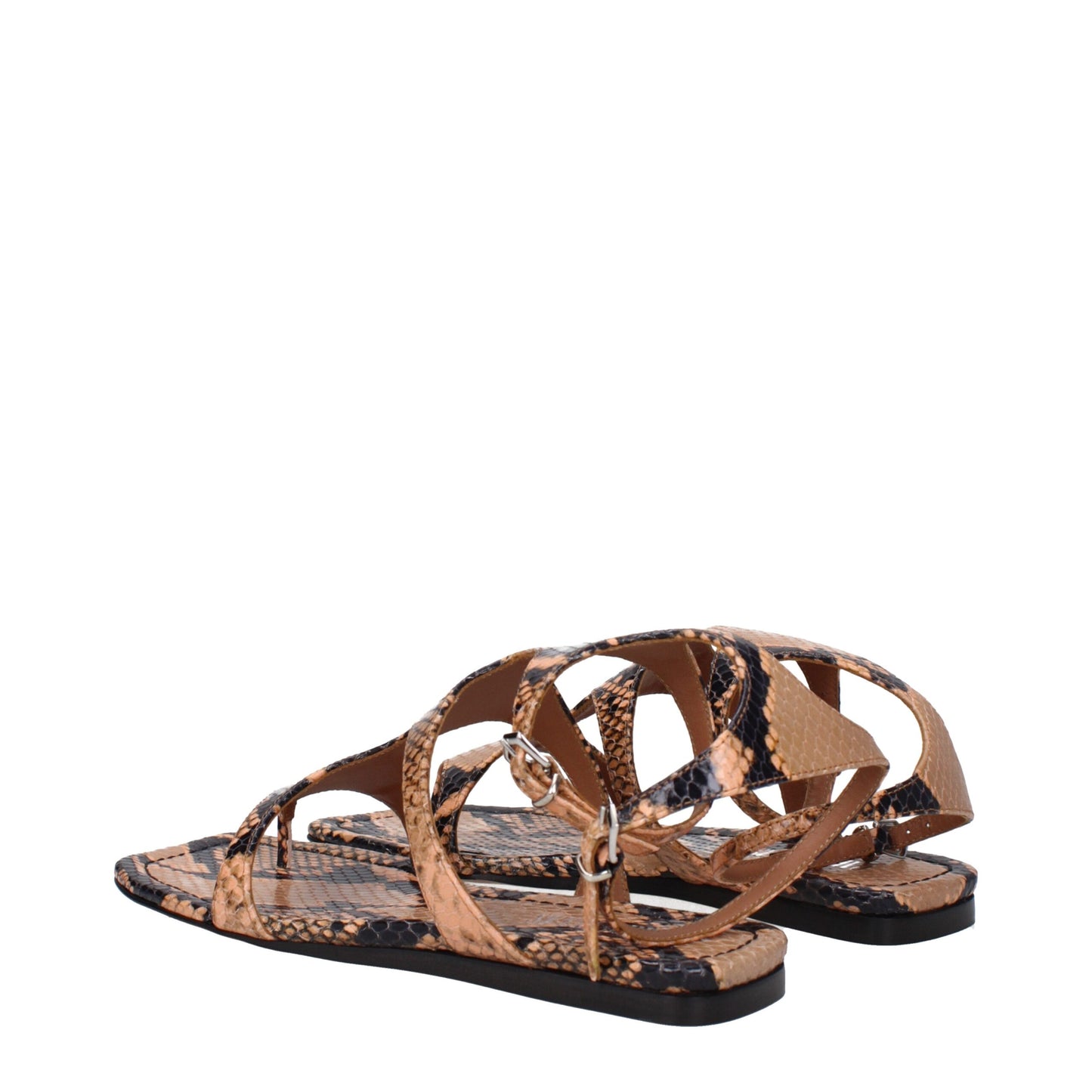 Brown Leather Flip-Flop Sandals