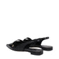 Black Leather Ballet Flats