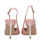 Pink Leather High Heel Pumps