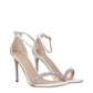 White Leather Stiletto Heels Sandals