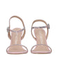 Pink Leather Stiletto Heels Sandals