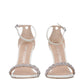 White Leather Stiletto Heels Sandals