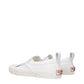 White Fabric Slip-On Loafers