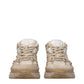 Beige Fabric Low Tops