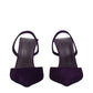 Purple Leather Stiletto Heels Sandals