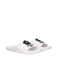 White Cotton Slippers Sandals