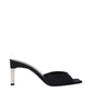 Black Satin Stiletto Heels Sandals
