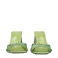 Green Satin Stiletto Heels Sandals