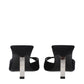 Black Satin Stiletto Heels Sandals