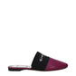 Purple Leather Slippers Sandals