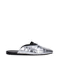 Gray Leather Slippers Sandals