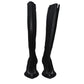 Black Fabric Lace-Up Boots