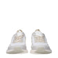 White Fabric Athletic Sneakers