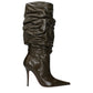 Green Leather High Heel Boots