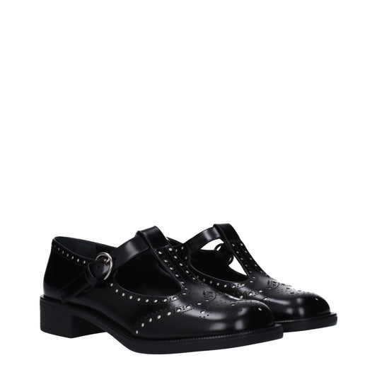 Black Leather Slip-On Loafers