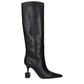 Black Leather High Heel Boots