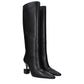 Black Leather High Heel Boots