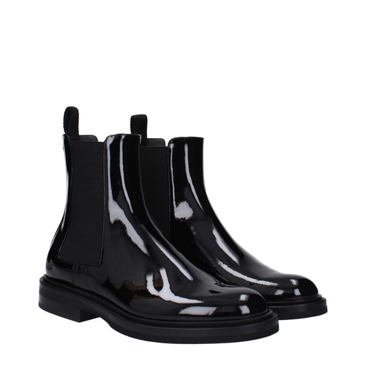 Black Leather Ankle Boots