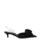 Black Satin Flat Sandals