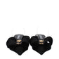 Black Satin Flat Sandals