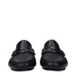 Black Leather Slip-On Loafers
