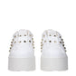White Leather Platform Sneakers