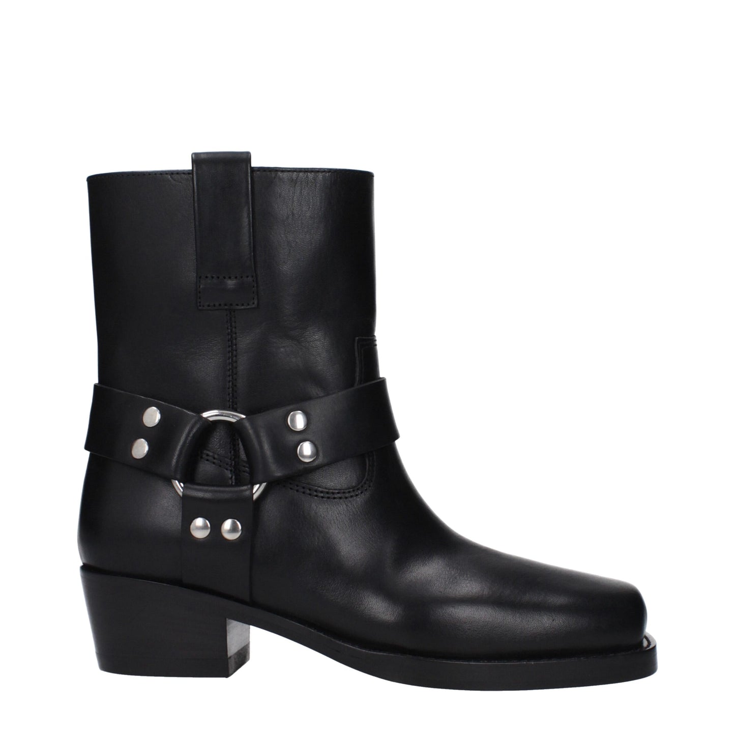 Black Leather Ankle Boots