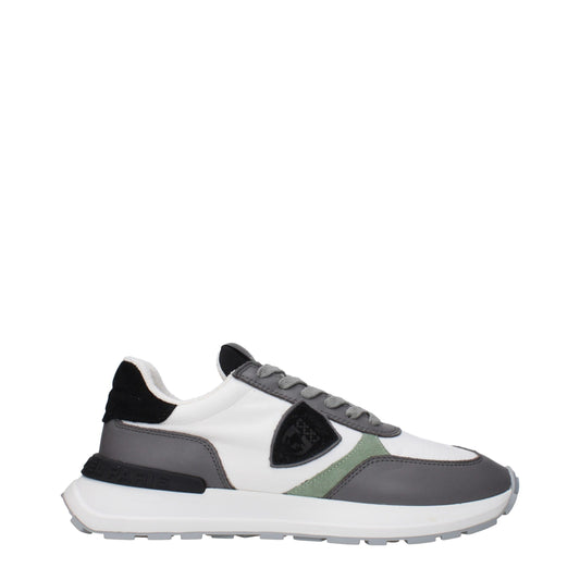 White Fabric Athletic Sneakers