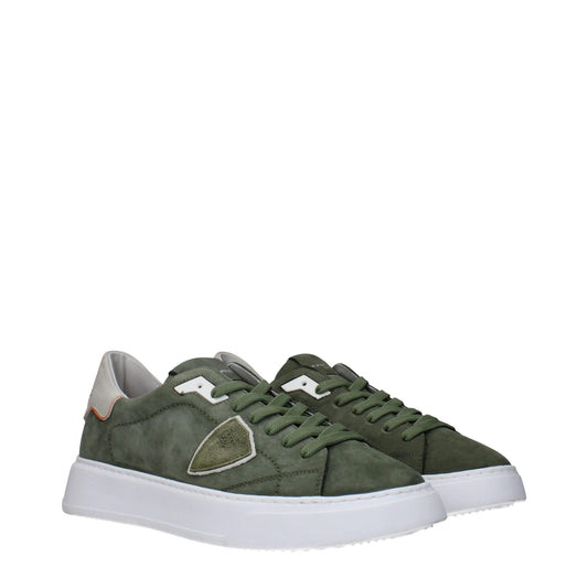 Green Leather Low Tops