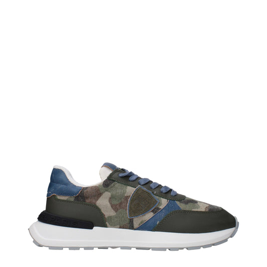 Green Fabric Athletic Sneakers