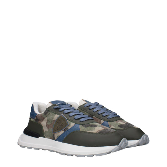 Green Fabric Athletic Sneakers