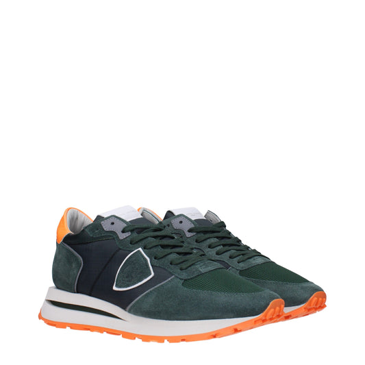 Green Fabric Athletic Sneakers