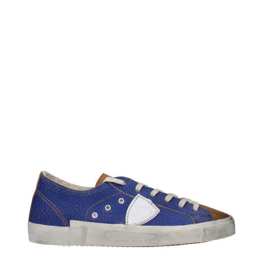 Blue Leather Low Tops