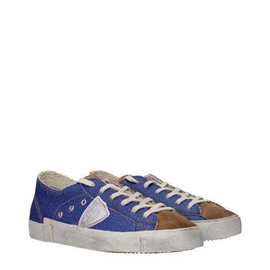 Blue Leather Low Tops