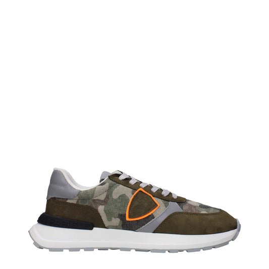 Green Fabric Chunky Sneakers
