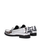 Gray Leather Slip-On Loafers