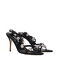 Black Satin Stiletto Heels Sandals