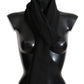 Elegant Black Wool Blend Scarf