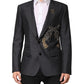 Dark Gray Bee Embroidery SICILIA Coat Blazer