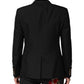 Black Bee Crown Embellished Suit Coat Blazer