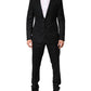 Black Jacquard Single Breasted 2 Piece Suit