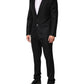 Black Jacquard Single Breasted 2 Piece Suit