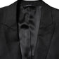 Black Jacquard Single Breasted 2 Piece Suit